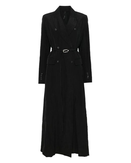 Masnada Black Double-Breasted Coat