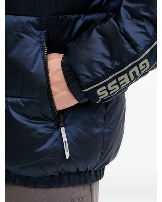 Guess Blue Hooded Puffer Jacket for men