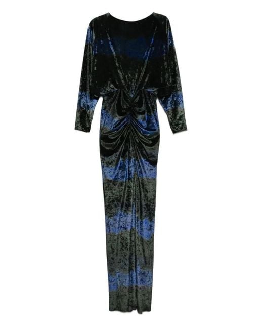 Amsale Black Langärmeliges Abendkleid Mit Ombré-Effekt