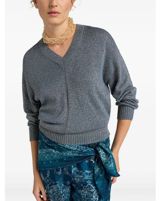 Momoní Blue William Seamless V-Neck Sweater