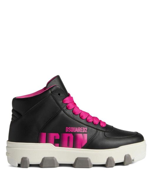 DSquared² Pink Icon-motif Lace-up Sneakers