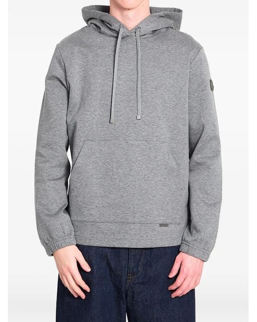 Moncler Gray Drawstring Kangaroo Pocket Hoodie for men