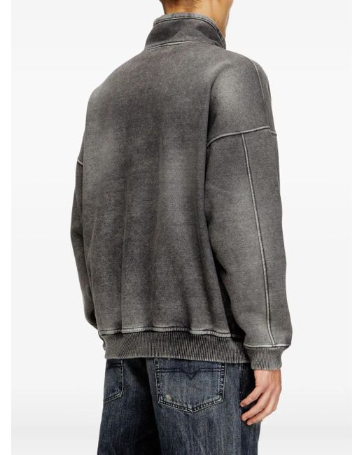DIESEL Gray Batel-V1 Full-Zip Embroidered Jacket for men