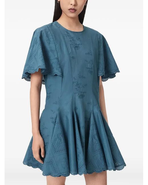 AllSaints Blue Corla Slim-Fit Mini Dress