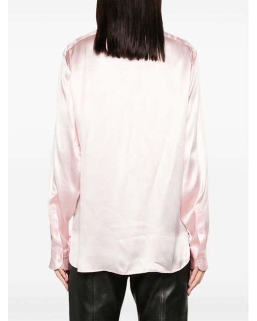 Chemise à plastron plissé Tom Ford en coloris Pink
