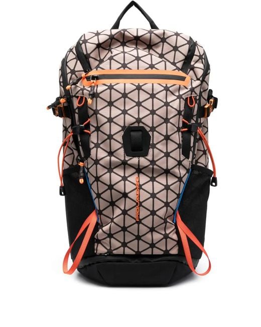 Piquadro Black Debossed-Logo Detail Backpack