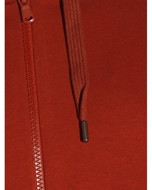 Brunello Cucinelli Red Zip-Up Hoodie