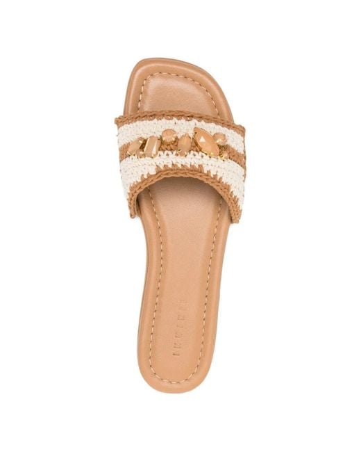 Inuikii Pink Woven Cali Crystal-Embellished Sandals