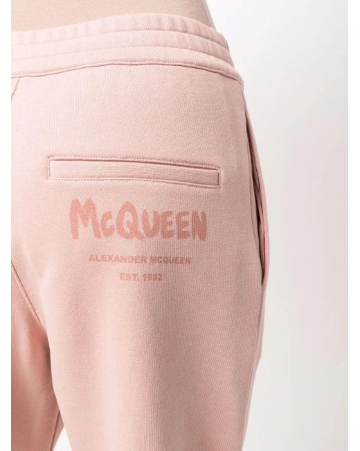 McQueen Pink Logo-Print Track Pants