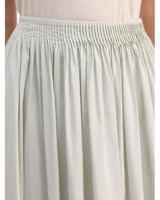 Loulou de Saison White Naya Gathered Midi Long Skirt