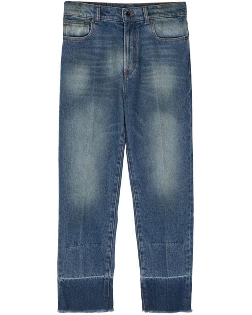 N°21 Blue Mid-rise Cropped Jeans