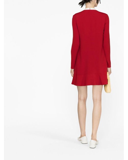 RED Valentino Tie-neck Flared Mini Dress | Lyst Australia