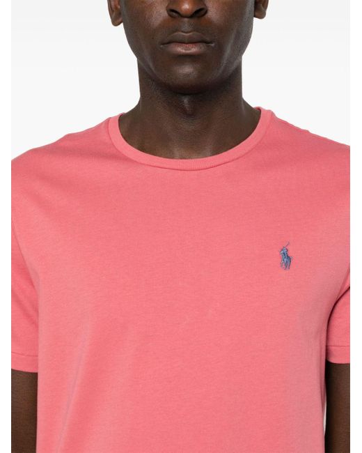 T-shirt en coton à logo Polo Pony Polo Ralph Lauren pour homme en coloris Pink