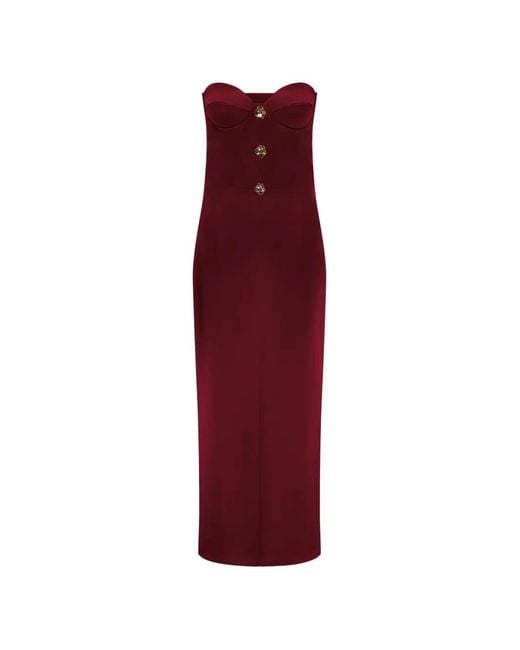 Violante Nessi Red Strapless Silk Gown