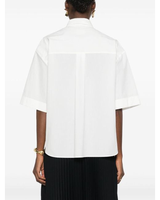Khaite White High-low Hem Cotton Shirt