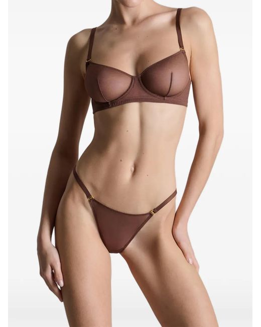 Maison Close Brown Corps À Corps Mesh Underwired Bra