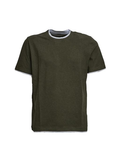 Fedeli Green Duo Cotton T-Shirt for men