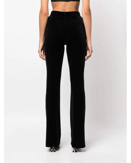 Alexandre Vauthier Black High-Waisted Velvet Trousers