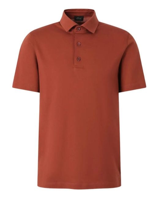 Brioni Red Short Sleeve Polo Shirt for men