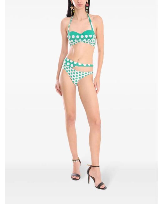 Amir Slama Green Bikini Mit Polka Dots