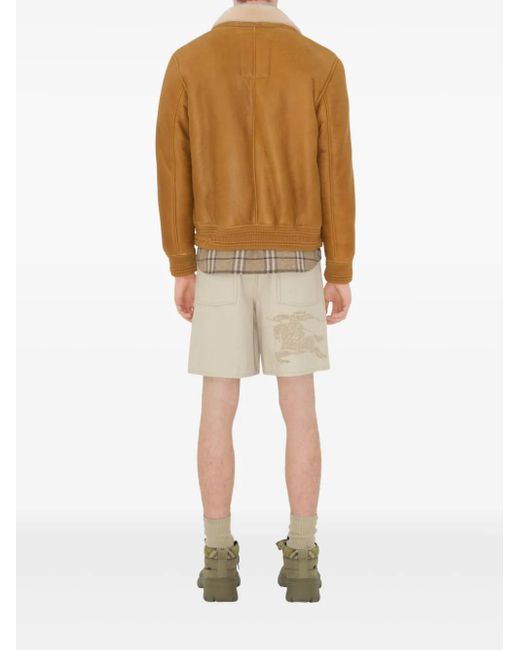 Burberry Natural Denim Pants With Equestrian Emblem for men