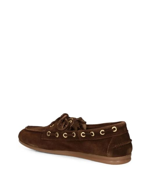 POSA Brown Mocassins En Daim À Lacets