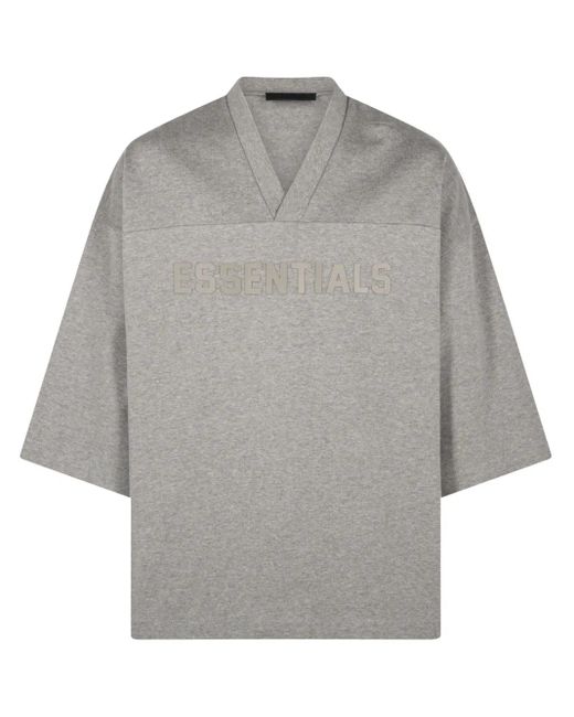 Fear Of God Gray Logo-Print T-Shirt for men