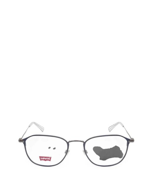 Levi's White Geometric-Frame Glasses for men