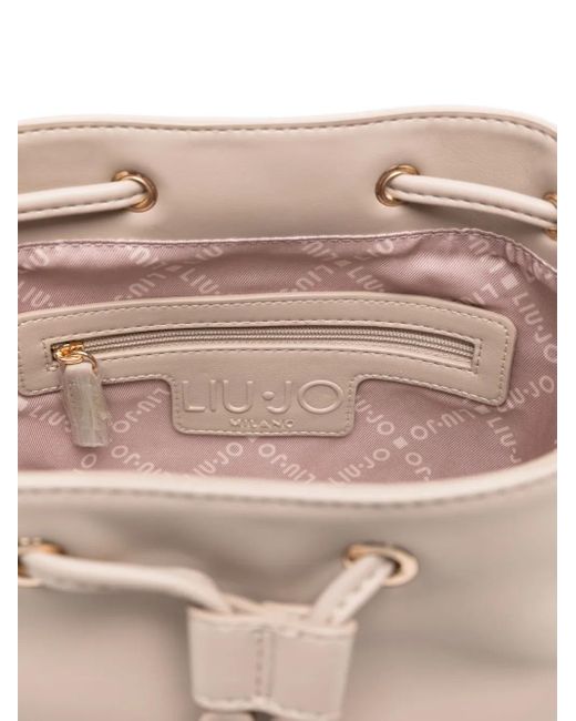 Liu Jo Natural Chain-Detail Drawstring Bucket Bag