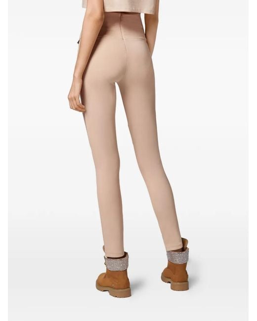 Philipp Plein Multicolor Ribbed-Panel Leggings