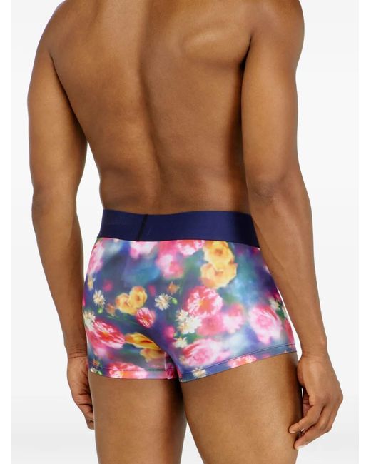 DIESEL Blue Floral-Print Boxer for men