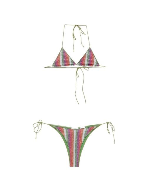 Oseree White Bikini Lolita Rayé
