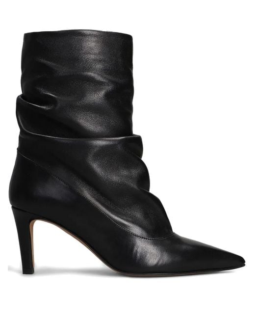 The Seller Black Slouch-Leg Pointed-Toe Boots
