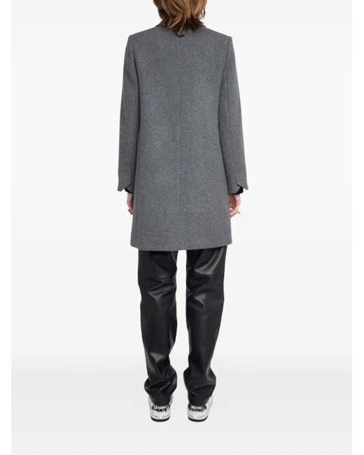 Zadig & Voltaire Gray Single-Button Coat