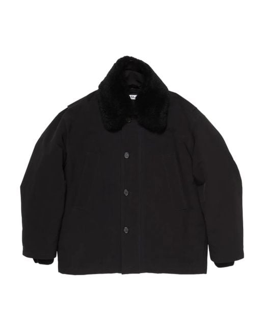 Acne Black Shearling-Collar Bomber Jacket for men