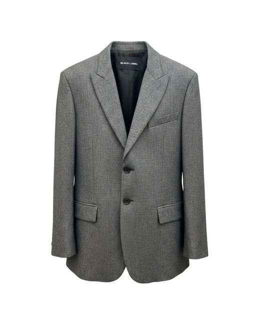 Rundholz Black Label Gray Single-Breasted Peaked-Lapel Blazer