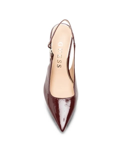 Guess Brown Pointed-Toe Slingback Pumps