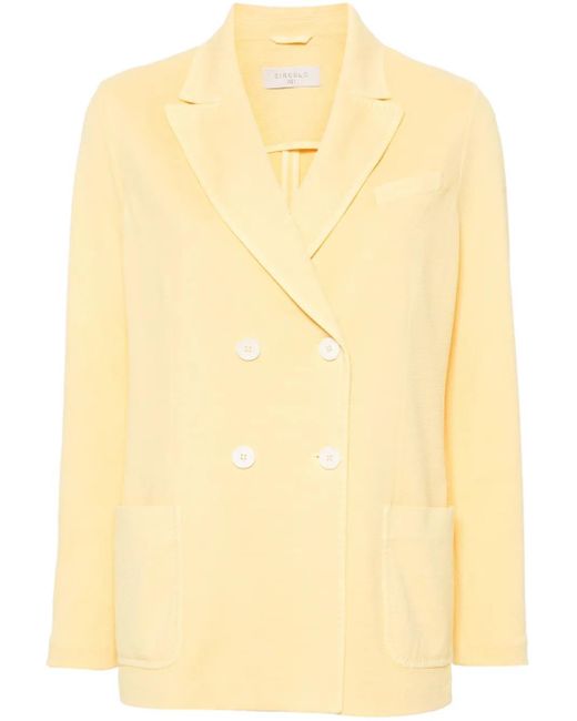 Circolo 1901 Yellow Double-Breasted Textured Blazer