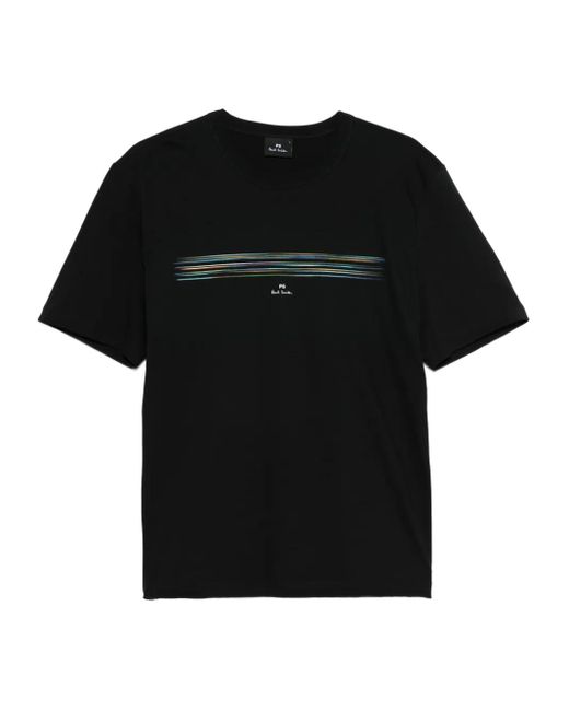 Paul Smith Black Blur Stripe T-Shirt for men