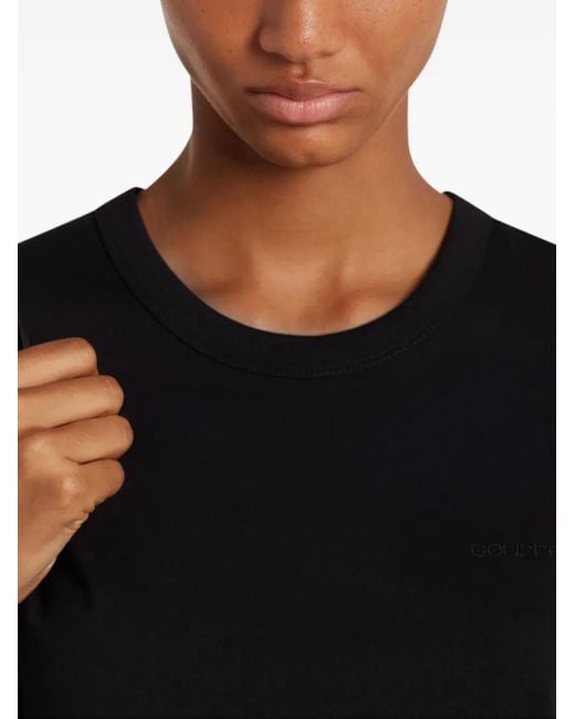 Courreges Black Embroidered Tee Clothing
