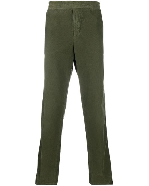 Golden Goose Deluxe Brand Green Straight Leg Corduroy Trousers for men