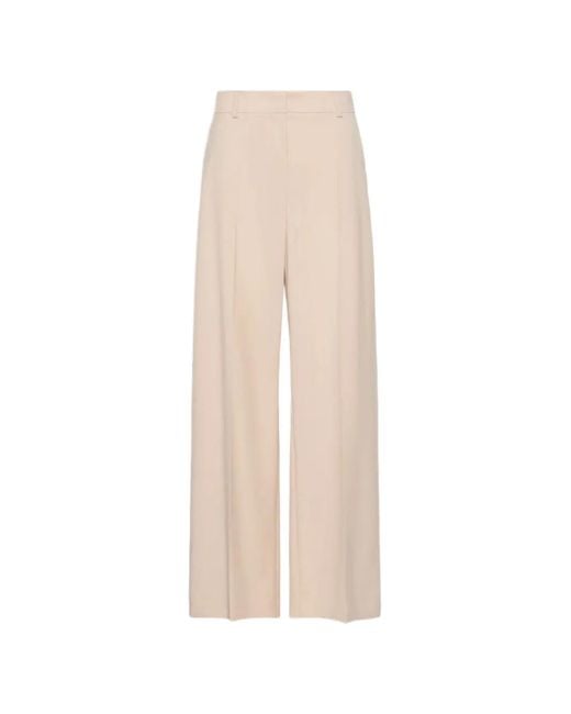 Weekend by Maxmara White Wool Palazzo Trousers