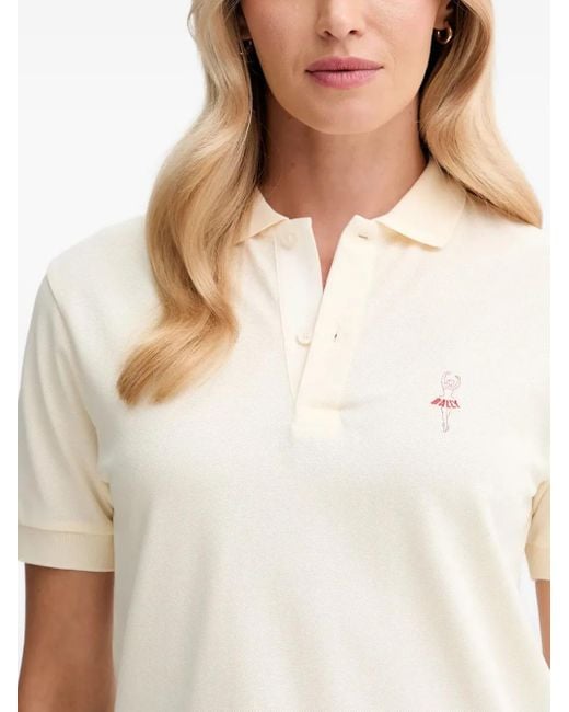 Bally White Logo-Embroidered Polo Top