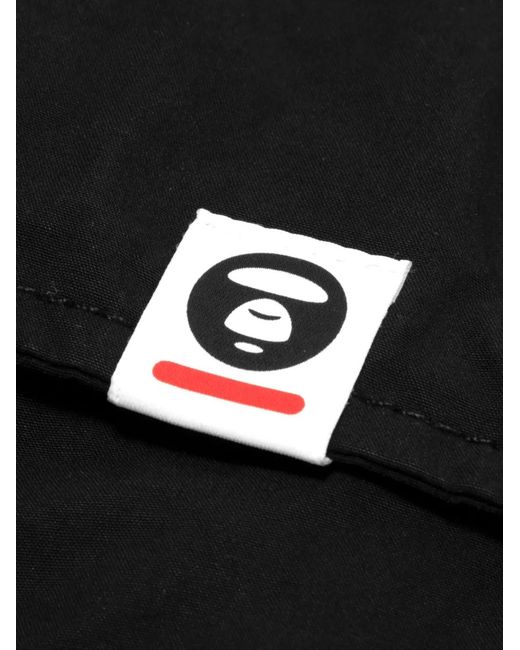 Aape By A Bathing Ape Black Logo-Patch Cargo Shorts for men