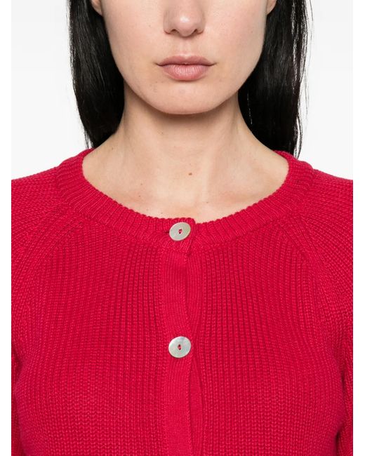 Be You Red Buttoned Cardigan