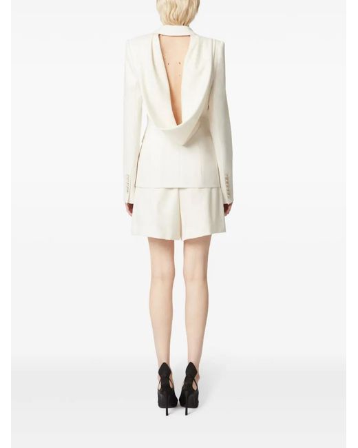 Nina Ricci White Open Draped Back Blazer