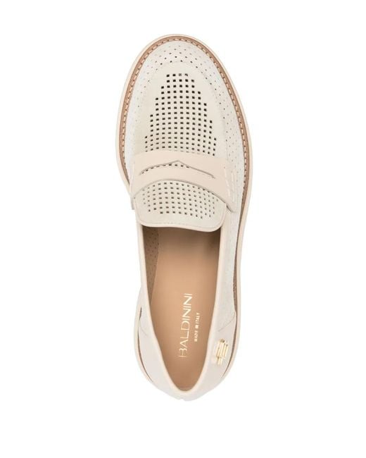 Baldinini Natural Bead-Detail Suede Loafers