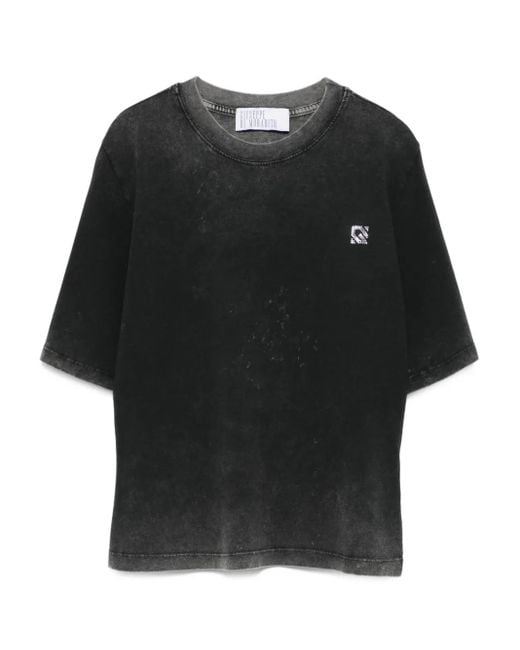GIUSEPPE DI MORABITO Black Logo-Detail Short-Sleeve T-Shirt