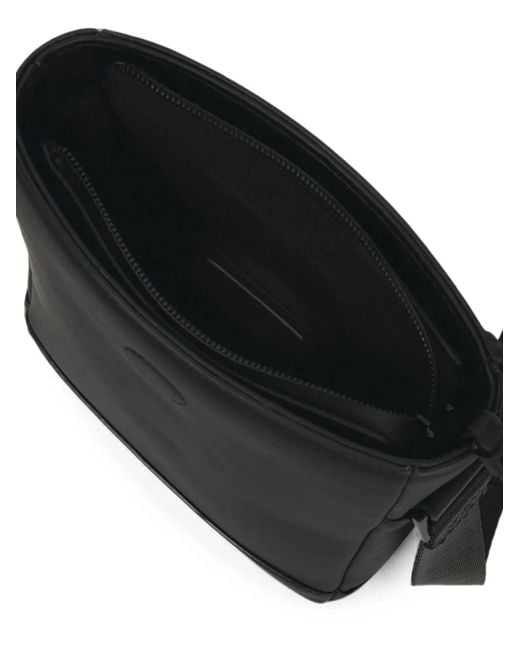 Karl Lagerfeld Black Coated Faux-Leather Reporter Bag for men