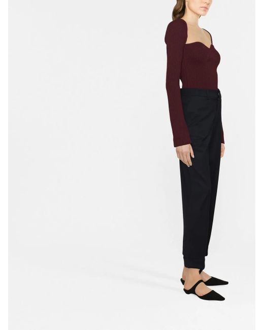 Closed Straight Broek Van Scheerwol in het Blue